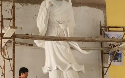 Thi Công Trực Tiếp Tượng Phật Đạt Ma Tổ Sư