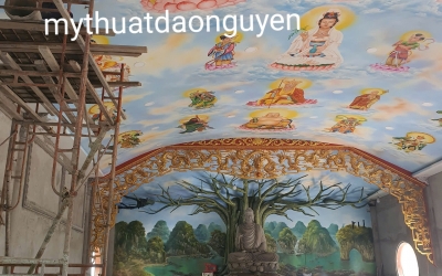 Thi Công Vẽ Tranh Phật Giáo Tại Bạc Liêu