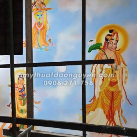 Bật mí cho bạn dịch vụ vẽ tranh tường Phật giáo sống động