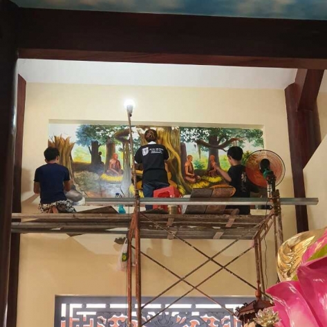 Gợi ý một địa điểm uy tín chuyên thi công vẽ tranh phật giáo