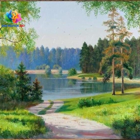 Mẫu tranh sơn dầu làng quê bình yên được ưa chuộng nhất