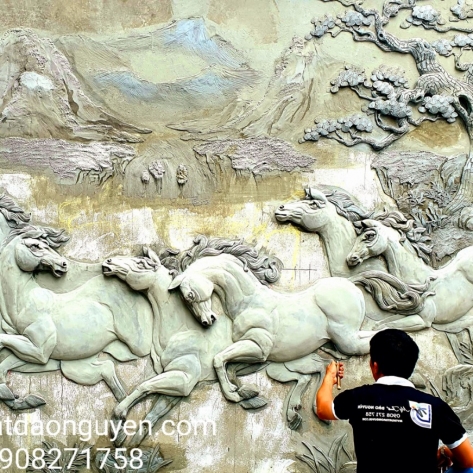 Ngắm nhìn tranh phù điêu mã đáo thành công đẹp mĩ mãn