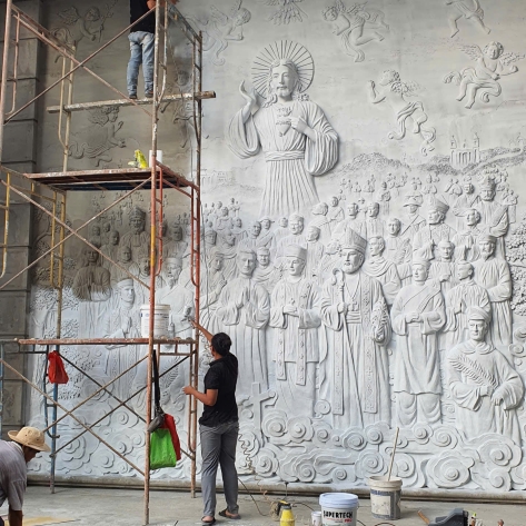 Thi công phù điêu xi măng công giáo cho nhà thờ, giáo xứ, gia đình