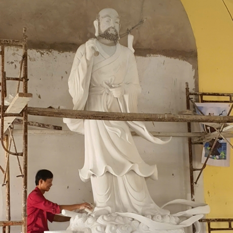 Thi Công Trực Tiếp Tượng Phật Đạt Ma Tổ Sư