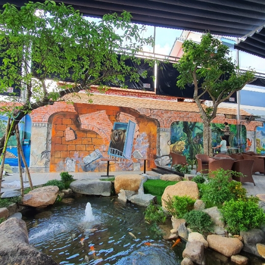 Vẽ Tranh Tường 3D Cho Quán Cafe