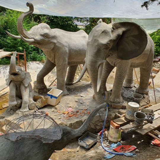 Tượng Voi Trang Trí Cảnh Quang