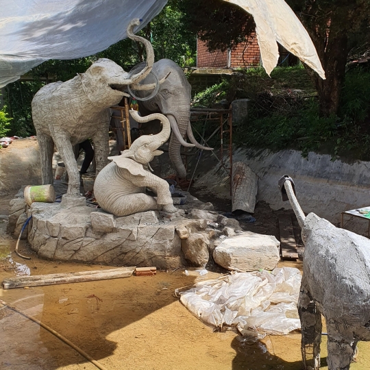 Tượng Voi Trang Trí Cảnh Quang