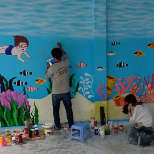 Vẽ Tranh Tường Mầm Non Đẹp