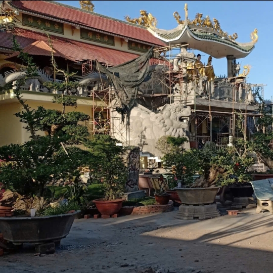 Hoa văn đình chùa bằng xi măng đắp nổi thủ công đẹp | Đào Nguyên