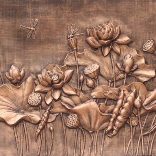 Phù điêu sen, mây, họa tiết Phật giáo trang trí chùa đẹp | Đào Nguyên