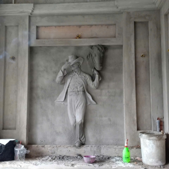 Phù Điêu Trang Trí 3D Cao Bồi Và Ngựa