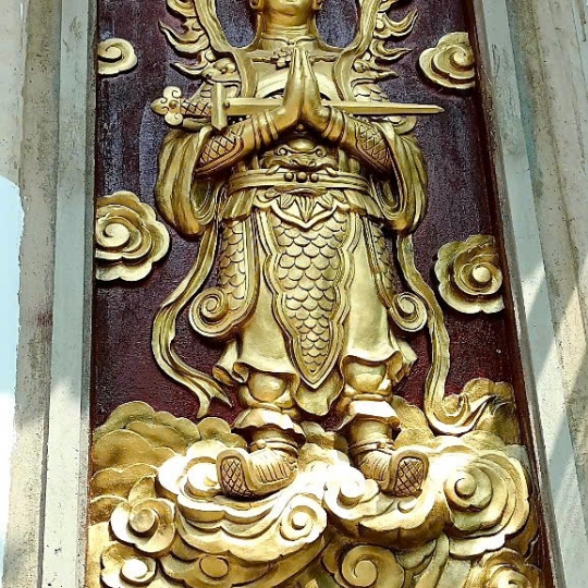 Phù Điêu Tiêu Diện Đại Sĩ Và Vi Đà Hộ Pháp