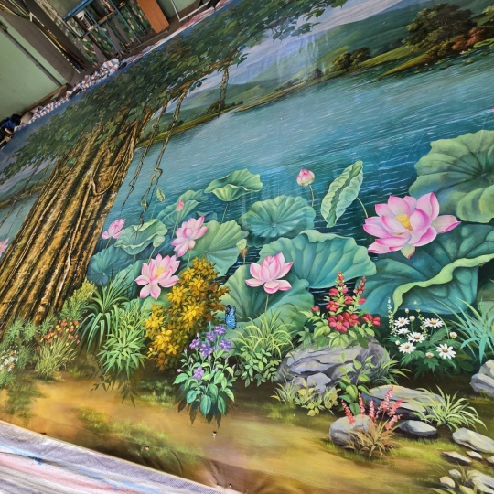 Tranh Canvas Vẽ Cây Bồ Đề Kích Thước 5mx8m