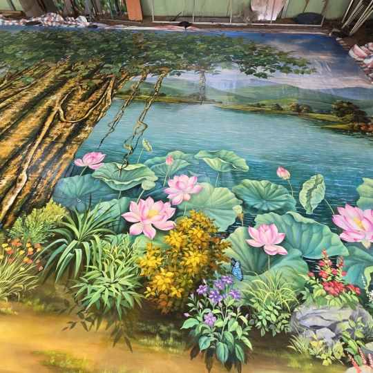 Tranh Canvas Vẽ Cây Bồ Đề Kích Thước 5mx8m