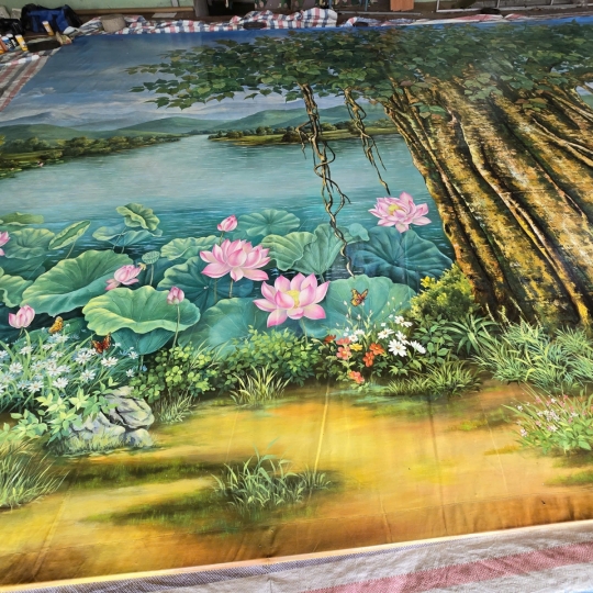 Tranh Canvas Vẽ Cây Bồ Đề Kích Thước 5mx8m