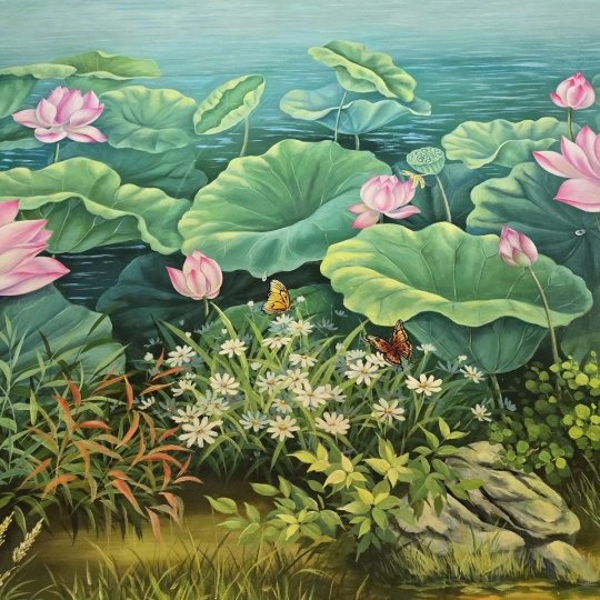 Tranh Canvas Vẽ Cây Bồ Đề Kích Thước 5mx8m