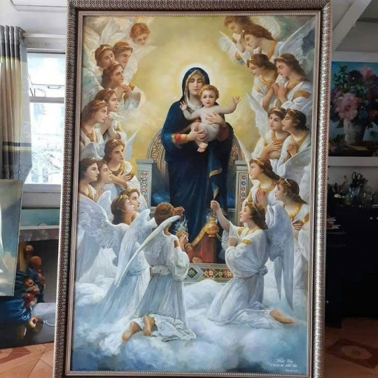 Tranh Công Giáo Đức Mẹ Và Các Thiên Thần