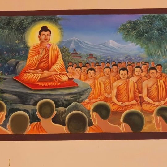Tranh Phật giáo vẽ tay theo yêu cầu cho chùa, phòng thờ đẹp