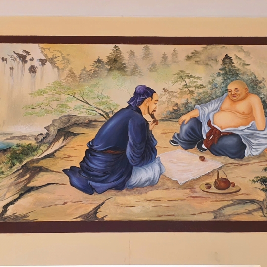 Tranh Phật Giáo Lục Viễn Và Bố Đại Hòa Thượng Đàm Đạo