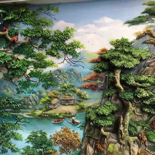 Tranh Phù Điêu 3D Xi Măng