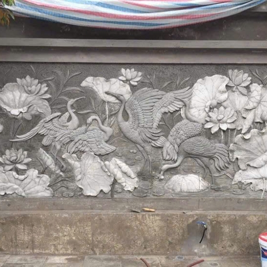 Tranh Phù Điêu Sen Hạc