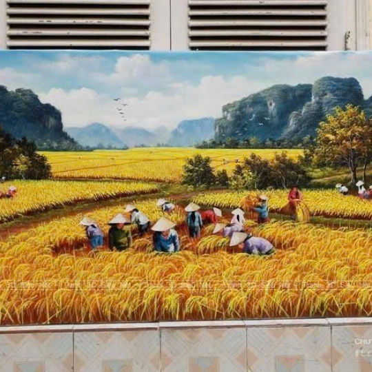 Tranh Sơn Dầu Cánh Đồng Lúa Chín
