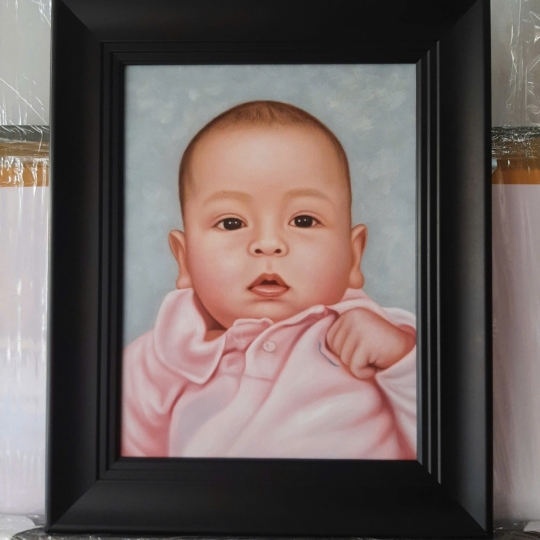 Tranh Sơn Dầu Em Bé