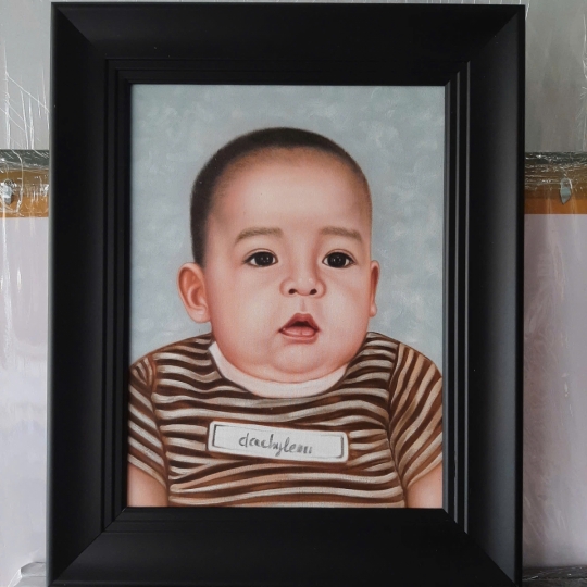 Tranh Sơn Dầu Em Bé