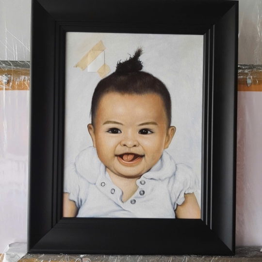 Tranh Sơn Dầu Em Bé