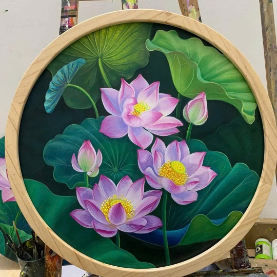 Tranh Sơn Dầu Hoa Sen