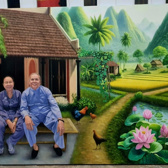 Tranh Sơn Dầu Phong Cảnh Làng Quê Xưa