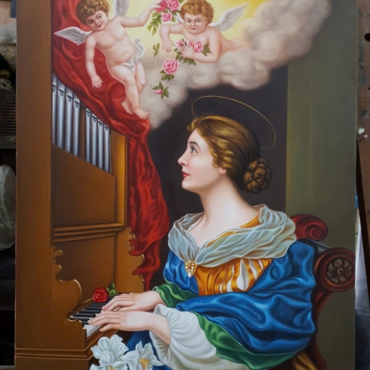 Tranh Sơn Dầu Thánh Cecilia