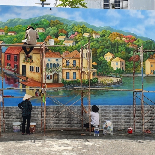 Tranh Tường 3D Trang Trí Quán Cà Phê