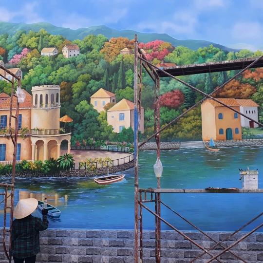 Tranh Tường 3D Trang Trí Quán Cà Phê