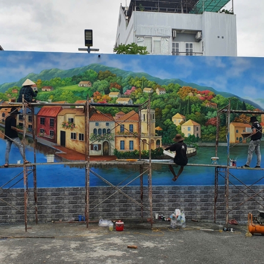 Tranh Tường 3D Trang Trí Quán Cà Phê