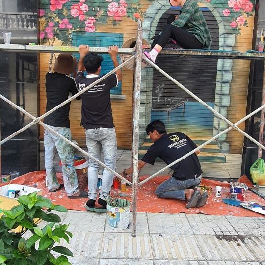 Tranh Tường 3D Trang Trí Quán Cà Phê