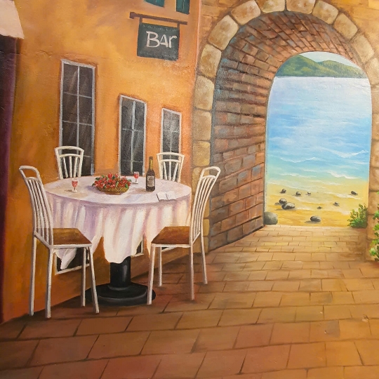 Tranh Tường 3D Trang Trí Quán Cafe
