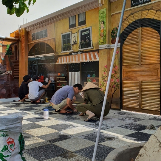 Tranh Tường 3D Trang Trí Quán Cafe