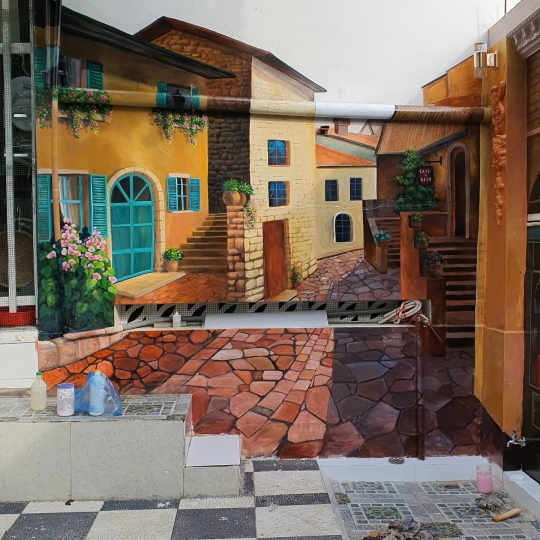 Tranh Tường 3D Trang Trí Quán Cafe