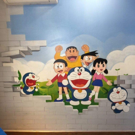 Tranh Tường Mầm Non Doraemon