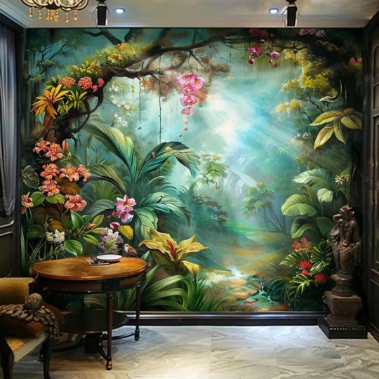 Tranh Tường Phong Cảnh Rừng Nhiệt Đới