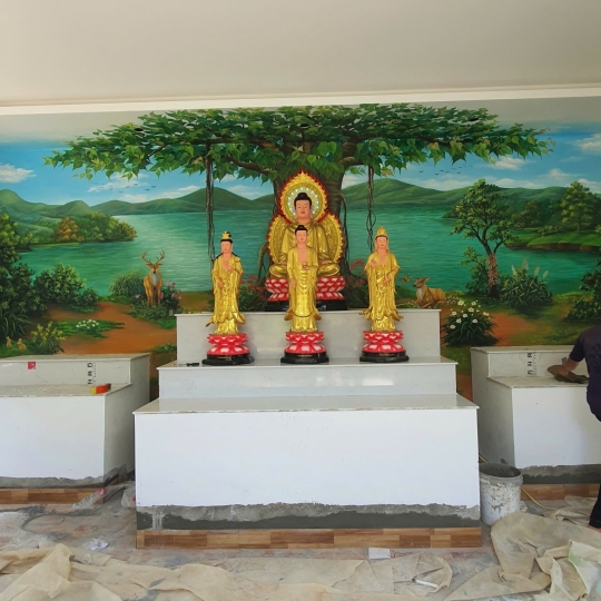 Tượng Tam Thế Phật Bằng Xi Măng