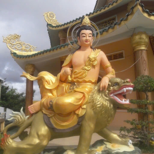 Tượng Văn Phù Phổ Hiền Bồ Tát Bằng Xi Măng
