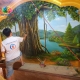 Vẽ tranh tường cây bồ đề trang trí phòng thờ đẹp nhất