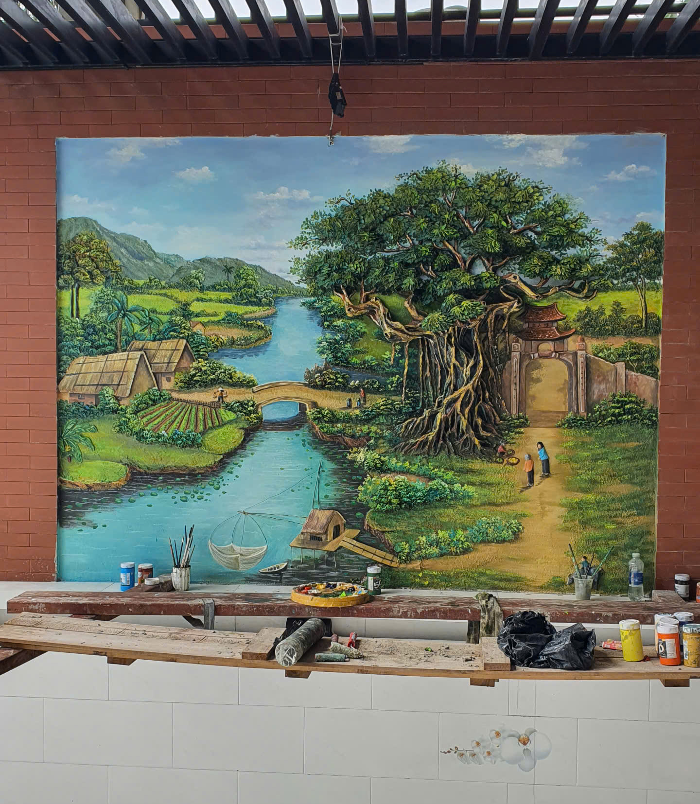 đắp tranh phù điêu
