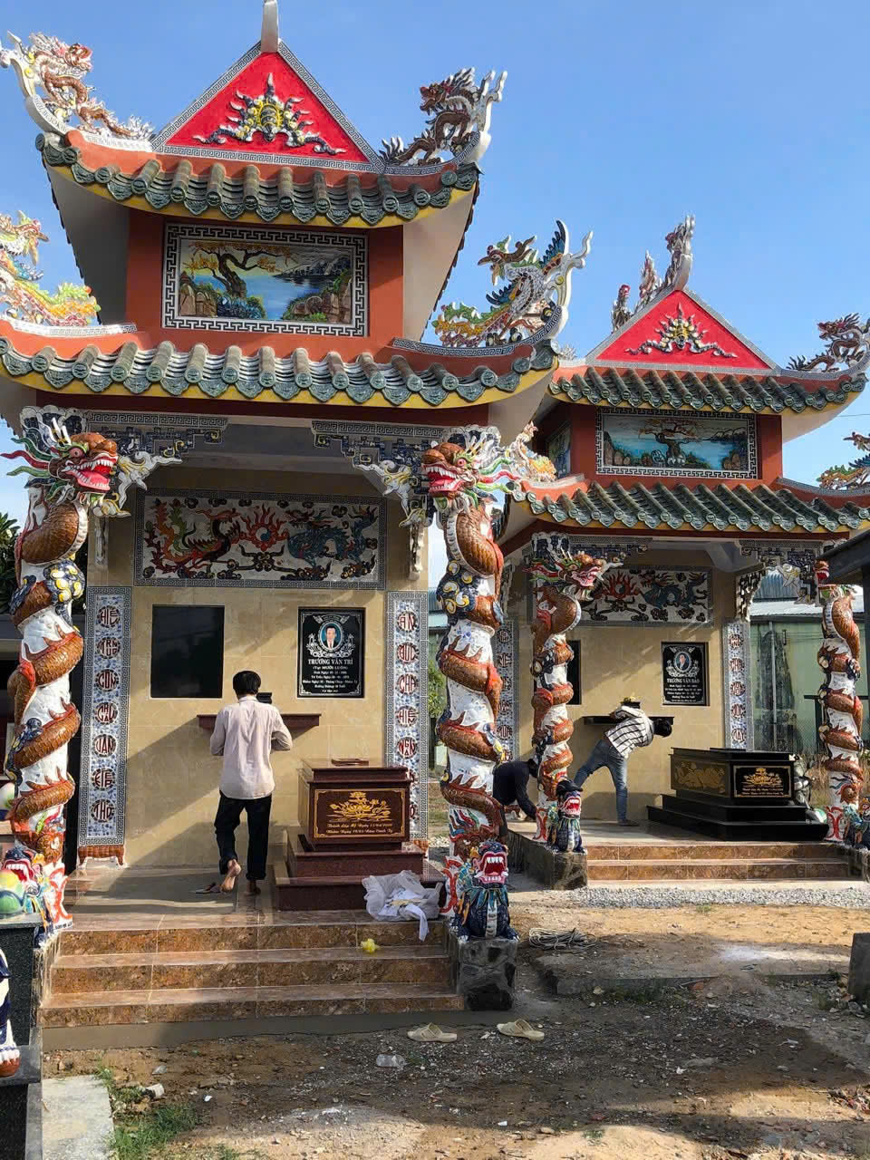 điêu khắc hoa văn đình chùa