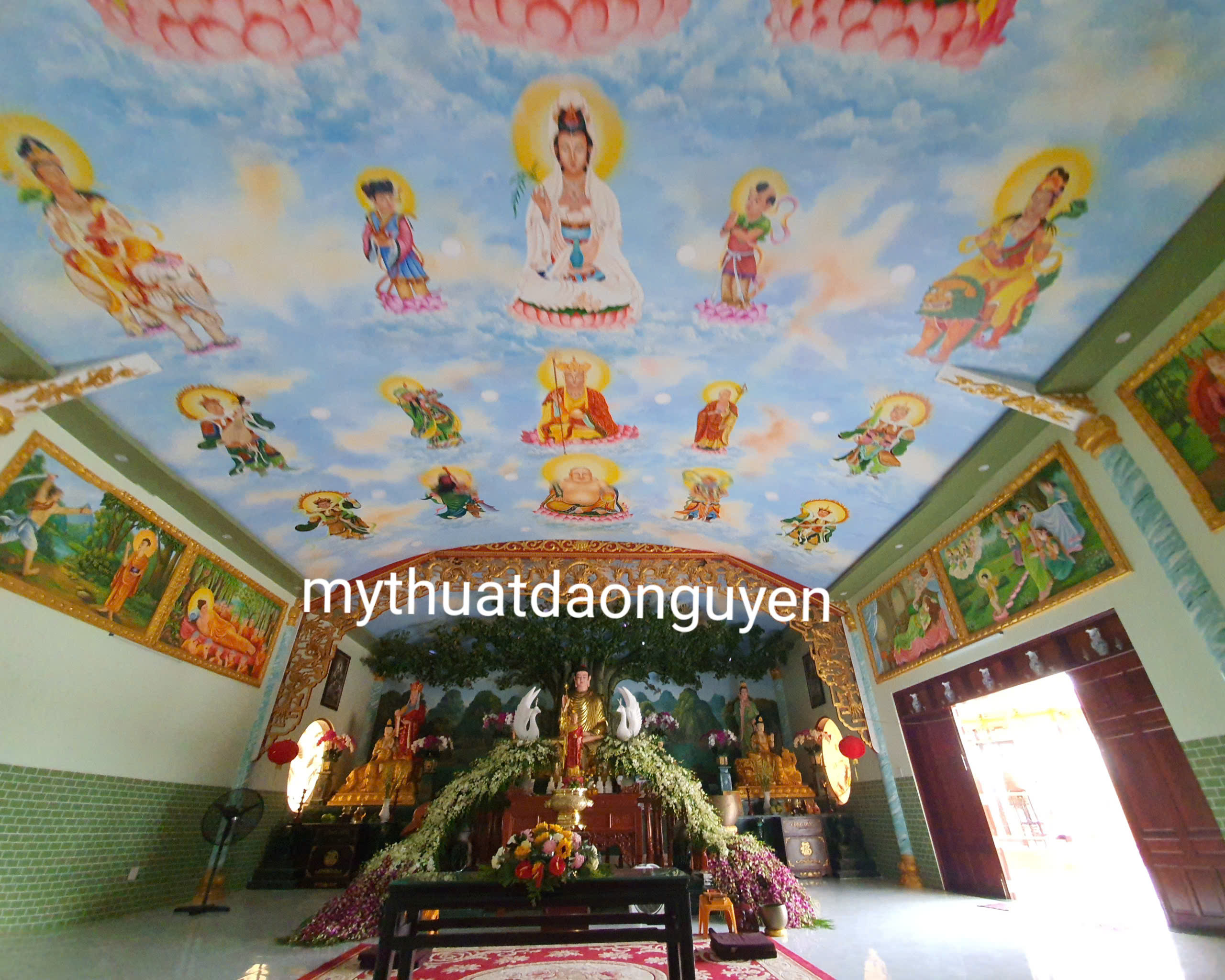 vẽ tranh phòng thờ phật
