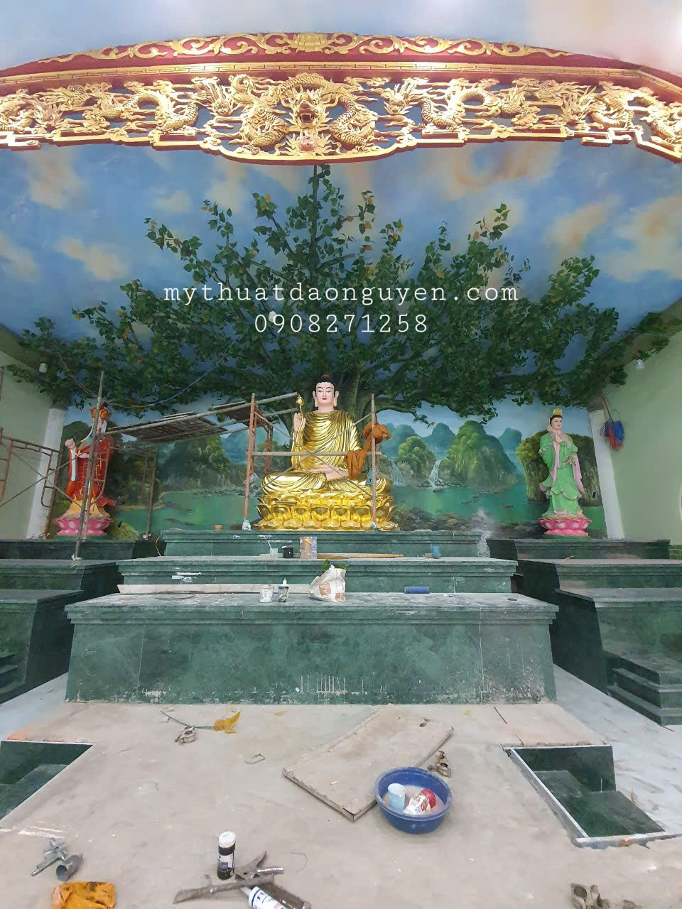 vẽ tranh phòng thờ phật