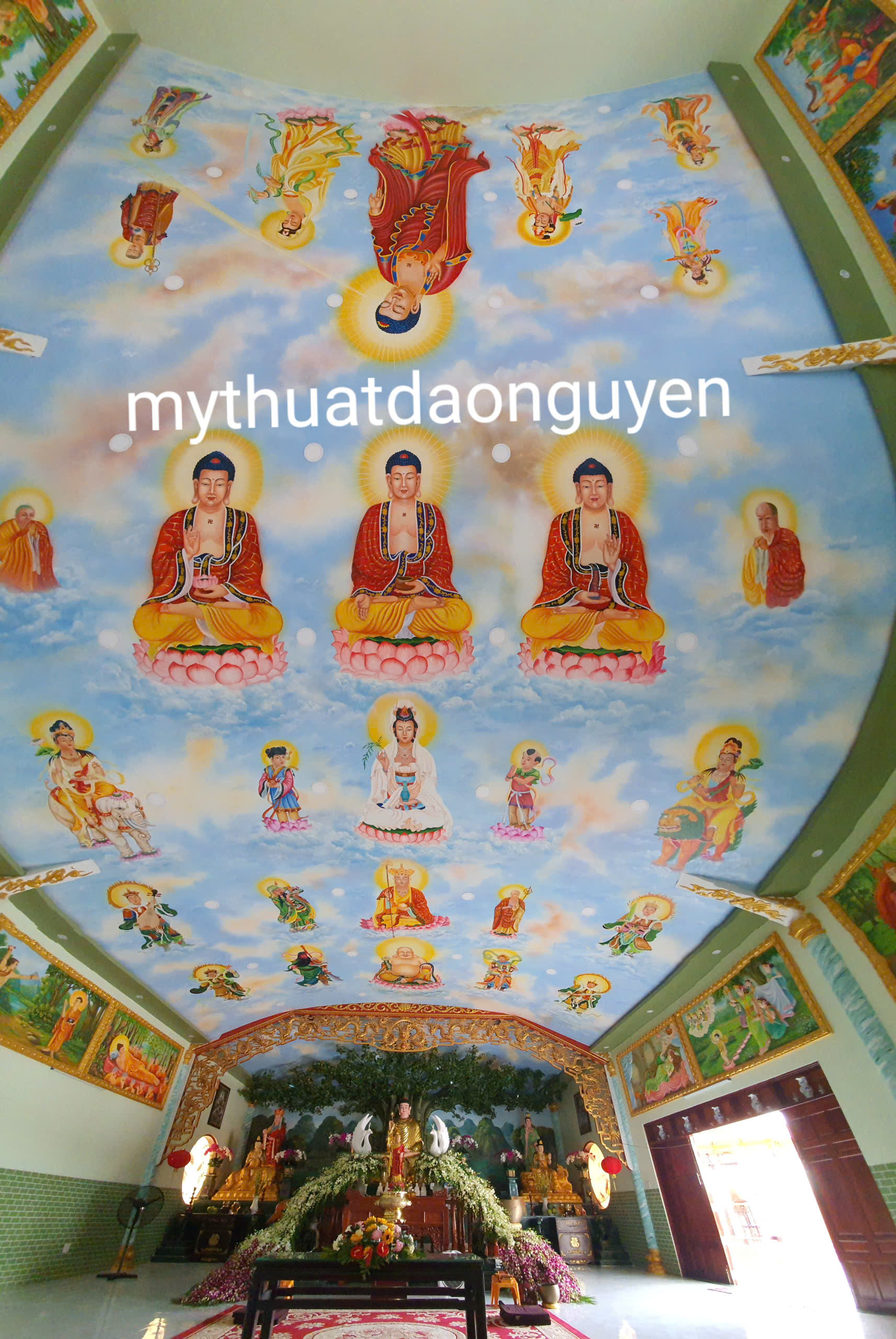 vẽ tranh phòng thờ phật