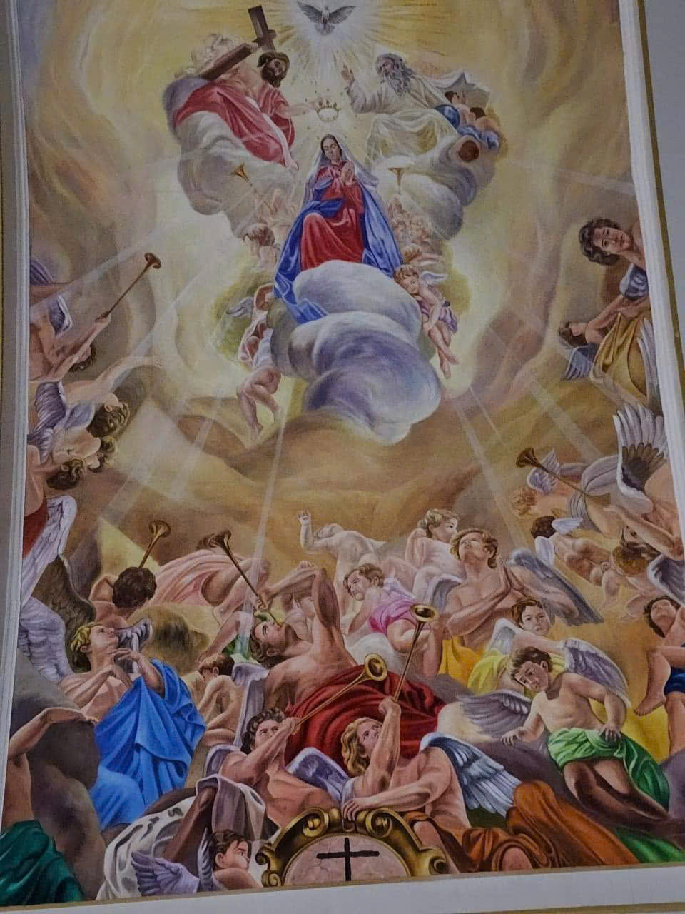 vẽ tranh trần nhà thờ
